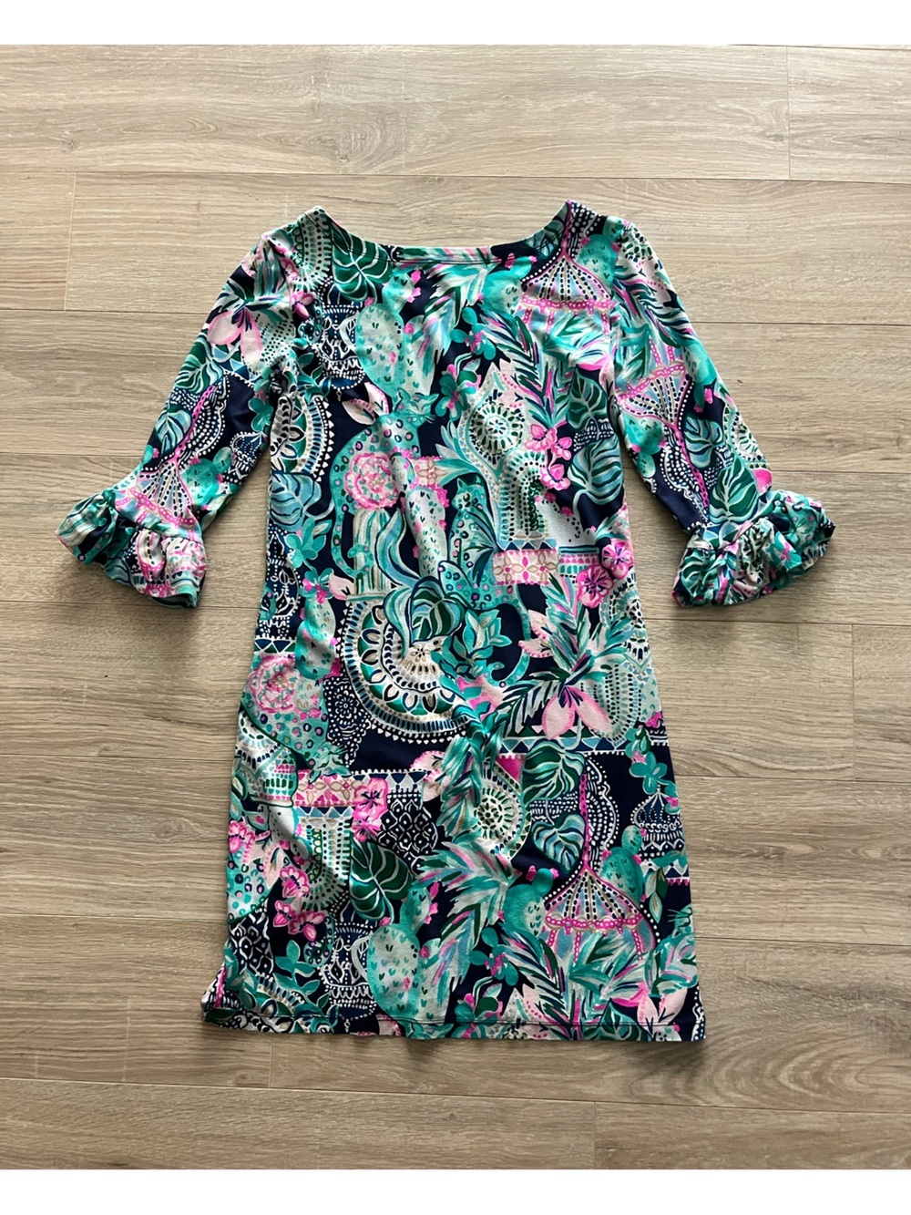 Lilly Pulitzer Womens UPF 50+ Sophie Ruffle Dress Looking Sharp Multi Size Small - Picture 7 of 7